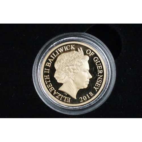 198 - A 2018 Royal Air Force / RAF Centenary gold proof £1 coin, encapsulated within fitted display case a... 