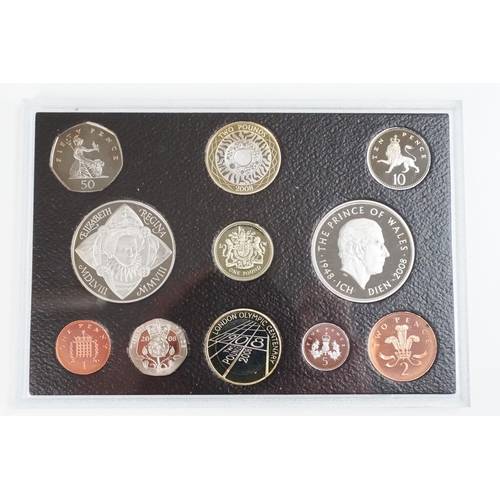 201 - A collection of three Royal Mint United Kingdom Queen Elizabeth II annual proof coin sets to include... 