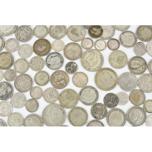 21 - A large collection of British pre decimal pre 1947 and pre 1920 silver coins to include half crowns,... 