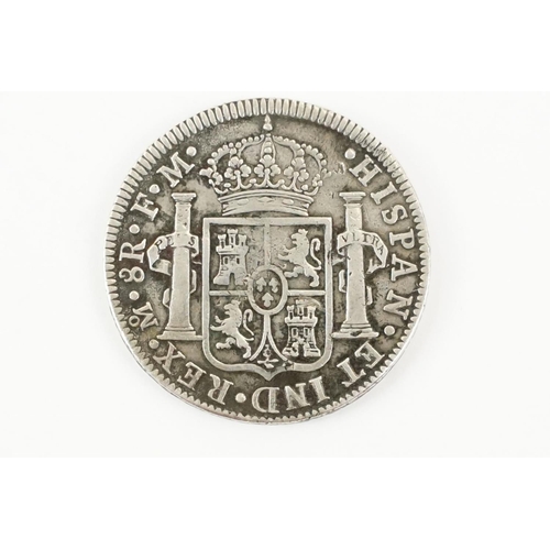 22 - A Mexican colonial Carlos IIII 1796 silver 8 reales coin.