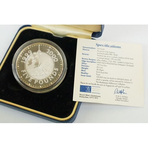 28 - A collection of four Royal Mint silver proof coins to include the 1982 20p coin, 1988 £1 coin, 1997 ... 