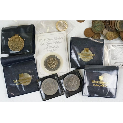 29 - A collection of mixed British and world coins and banknotes to include some pre decimal silver examp... 