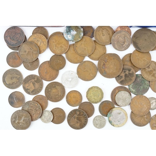 44 - A small collection of coins to include pre decimal silver and uncirculated examples.