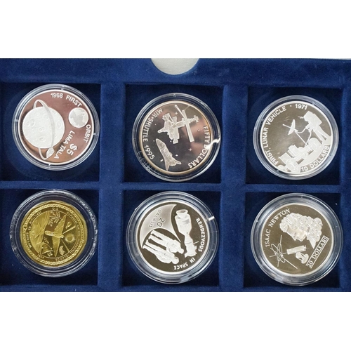 62 - The Space Exploration commemorative silver proof coin set, comprising of 24 silver proof coins encap... 