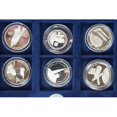 62 - The Space Exploration commemorative silver proof coin set, comprising of 24 silver proof coins encap... 