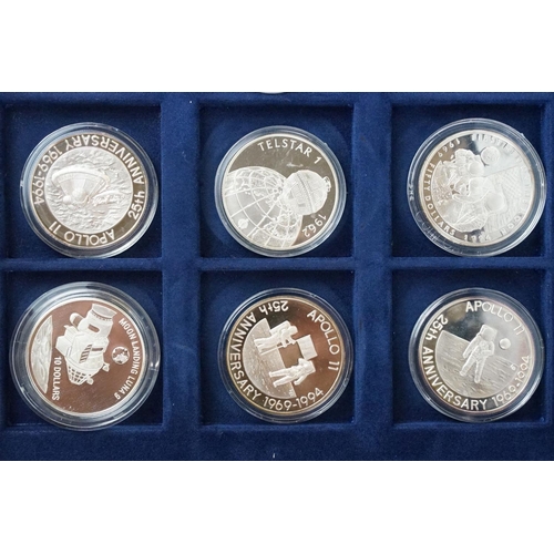 62 - The Space Exploration commemorative silver proof coin set, comprising of 24 silver proof coins encap... 