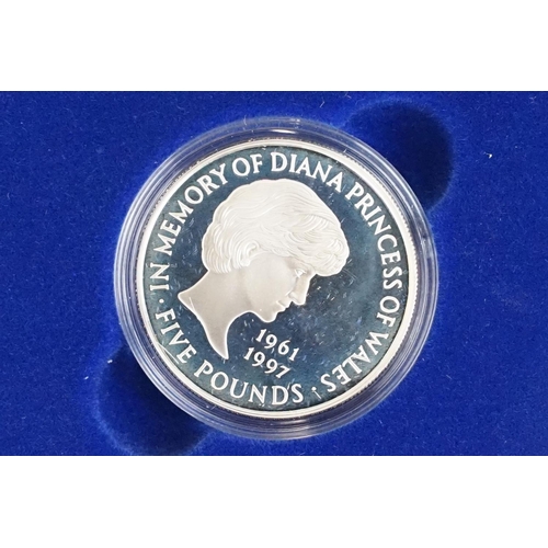 66 - A Royal Mint Queen Mother silver proof centenary crown together with the Diana Princess of Wales sil... 