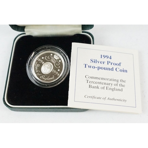 68 - Two Royal Mint United Kingdom silver proof £2 coins to include 1994 and 1997 examples, both encapsul... 