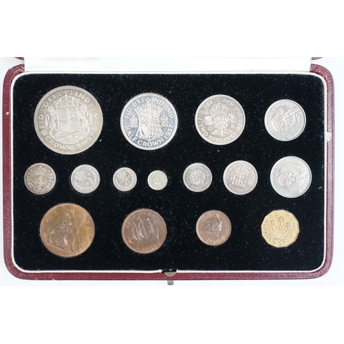 77 - A Royal Mint King George VI 1937 specimen coin set, a set of fifteen coins to include maundy example... 