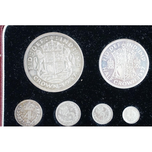 77 - A Royal Mint King George VI 1937 specimen coin set, a set of fifteen coins to include maundy example... 