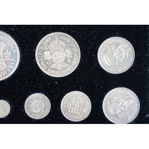 77 - A Royal Mint King George VI 1937 specimen coin set, a set of fifteen coins to include maundy example... 