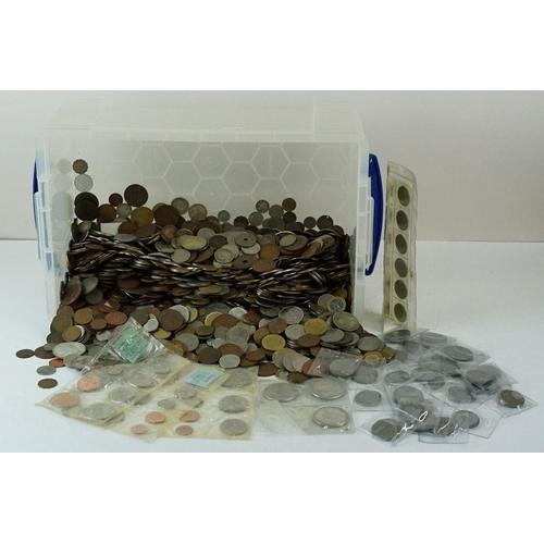 8 - A large collection of World & Commonwealth coins to include a good selection of silver examples.