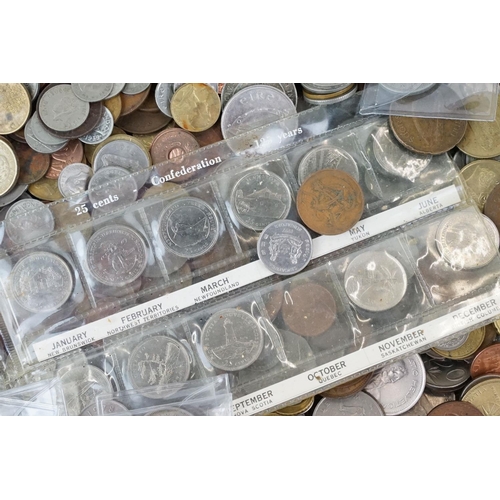 8 - A large collection of World & Commonwealth coins to include a good selection of silver examples.