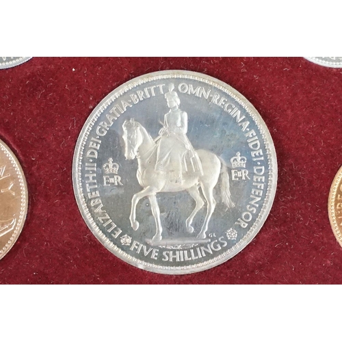 80 - A Royal Mint Queen Elizabeth II coronation 1953 proof coin set, ten coins set within red fitted disp... 