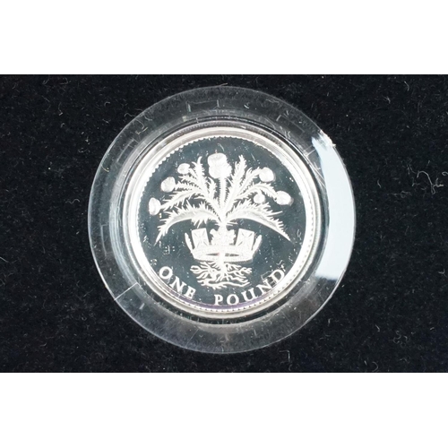 84 - A Royal Mint Queen Elizabeth II 1984-1987 £1 silver proof four coin set, encapsulated within fitted ... 