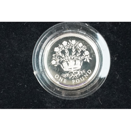 84 - A Royal Mint Queen Elizabeth II 1984-1987 £1 silver proof four coin set, encapsulated within fitted ... 