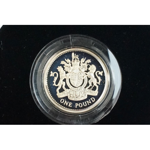 88 - A collection of four Royal Mint Queen Elizabeth II £1 silver proof coins to include 1983, 1999, 1995... 