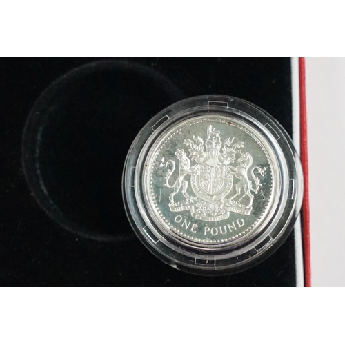 88 - A collection of four Royal Mint Queen Elizabeth II £1 silver proof coins to include 1983, 1999, 1995... 