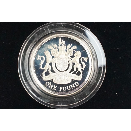 90 - A collection of four Royal Mint Queen Elizabeth II £1 silver proof coins to include 1993, 1998, 1989... 