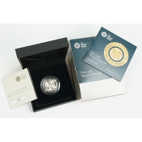 92 - A collection of four Royal Mint Queen Elizabeth II £1 silver proof coins to include 1988, 1989, 2016... 