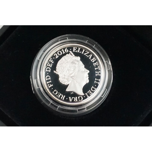 92 - A collection of four Royal Mint Queen Elizabeth II £1 silver proof coins to include 1988, 1989, 2016... 