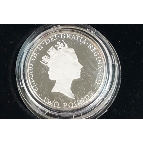 95 - A collection of four Royal Mint Queen Elizabeth II £2 silver proof coins to include 1994, 1996, 1999... 