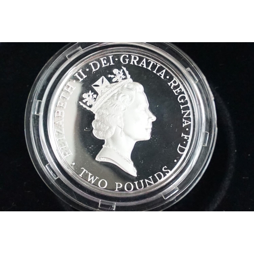 96 - A collection of four Royal Mint Queen Elizabeth II £2 silver proof coins to include 1996, 1999, 2006... 