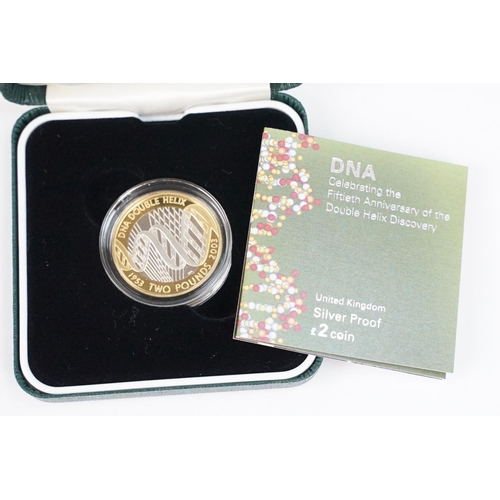 96 - A collection of four Royal Mint Queen Elizabeth II £2 silver proof coins to include 1996, 1999, 2006... 