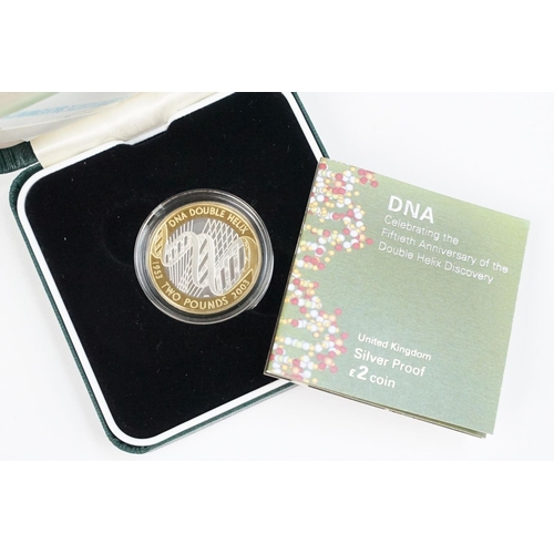 98 - A collection of four Royal Mint Queen Elizabeth II £2 silver proof coins to include 2003, 2004, 2003... 