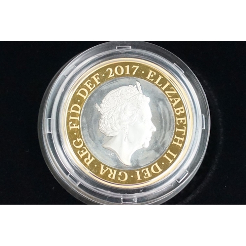 99 - A collection of four Royal Mint Queen Elizabeth II £2 silver proof coins to include 2014, 2016, 2017... 