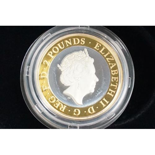 99 - A collection of four Royal Mint Queen Elizabeth II £2 silver proof coins to include 2014, 2016, 2017... 