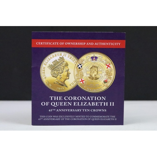 224 - A Bradford Exchange Queen Elizabeth II 65th Anniversary 2018 '10 Crowns' coin, Tristan De Cunha, enc... 