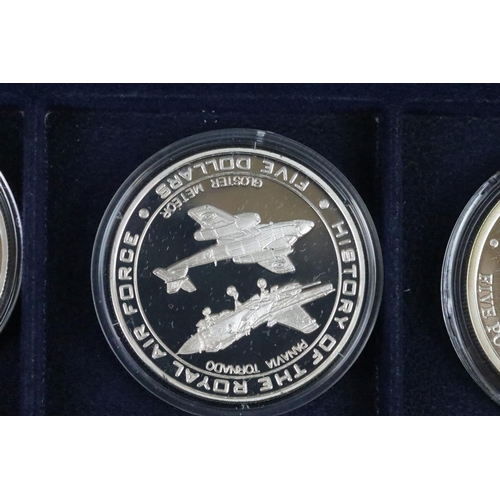 225 - A Westminster Mint 'History Of The RAF' 2008 coin collection comprising of 16 x silver £5 coins all ... 