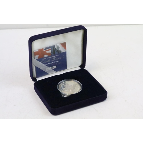 227 - Two Royal Mint United Kingdom Queen Elizabeth II silver proof crown coins to include the 2000 Millen... 