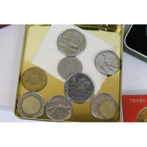 242 - A collection of mainly uncirculated coins to include Kuwait silver examples, First decimal sets, cro... 