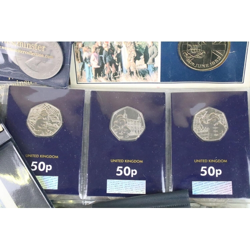 243 - A collection of mainly British decimal and pre decimal coins to include a selection of uncirculated ... 