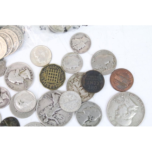 245 - A small collection of circulated United States of America coins.