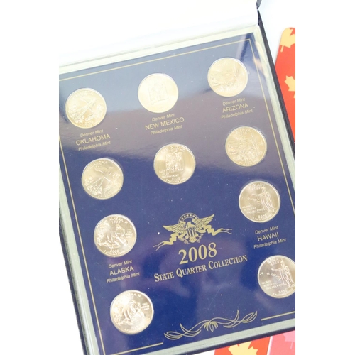 246 - A collection of United States of America and Canadian coin sets to include proof and brilliant uncir... 