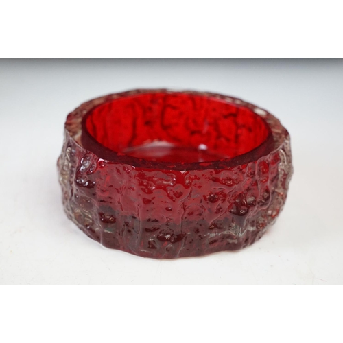 79 - Whitefriars textured Glacier design square and cylinder clear glass spirit whiskey decanters and pai... 