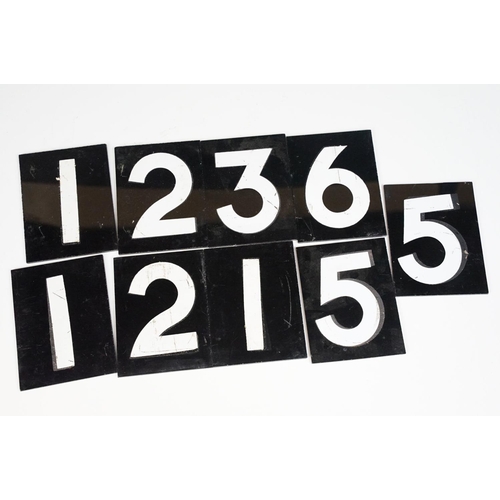 112 - Mid century black painted period / week sign with nine interchangeable double sided numbers (some re... 