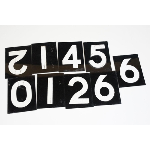 112 - Mid century black painted period / week sign with nine interchangeable double sided numbers (some re... 