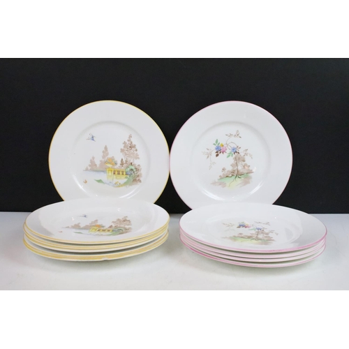 15 - Shelley tea set with pastel floral design to include four tea cups, 6 pink rim saucers, four yellow ... 