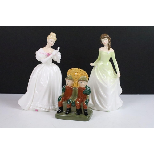 19 - Royal Doulton lady figurines, Chloe HN 3883 and Denise HN 2477, together with a Wade Bill and Ben & ... 