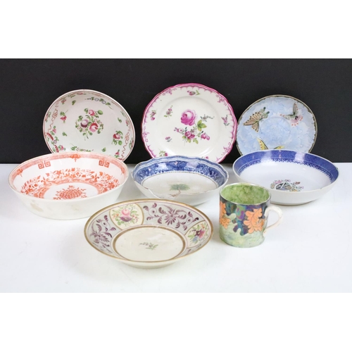 19A - Collection of 19th century dishes to include Minton, some to include crests and a Royal Winton small... 