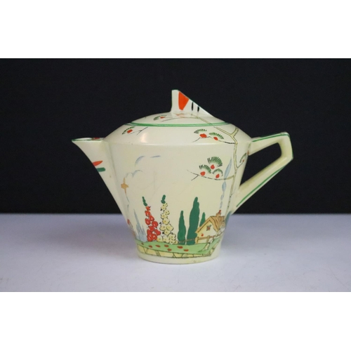 30 - Antique Art Deco 'Norman' tea pot along with small Carlton wear apple blossom dish and Carlton China... 