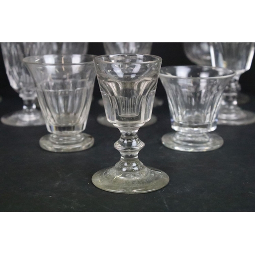 31 - Collection of mostly 19th century assortment of glasses to include two rummers, cut glass and etched... 