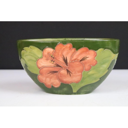 35 - Moorcroft Hibiscus pattern dish and small vase together with John Beswick Studio sculpture of 'Engli... 