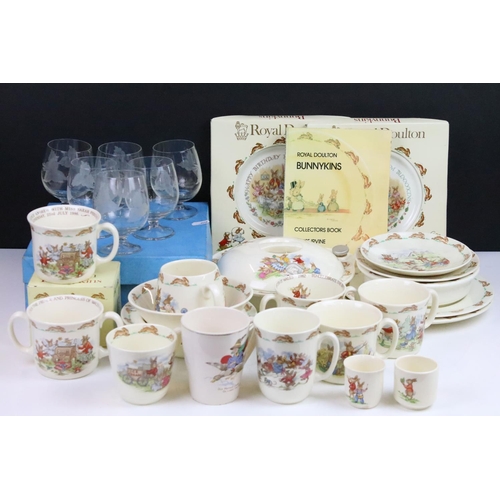 45 - Collection of assorted Royal Doulton Bunnykins Bone China children's set of plates, bowls, lidded wa... 