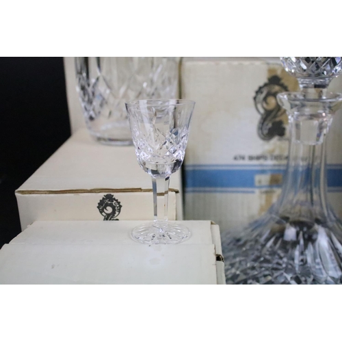 48 - Selection of Waterford crystal items to include brandy decanter, spirit decanter, six sherry glasses... 