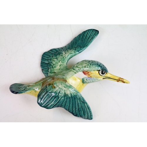 5 - Pair of Beswick ceramic wall decoration flying kingfishers, numbered 729-1 and 729-2